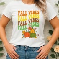 Fall Vibes Season Retro Pumpkin Women's T-Shirt thumb 2