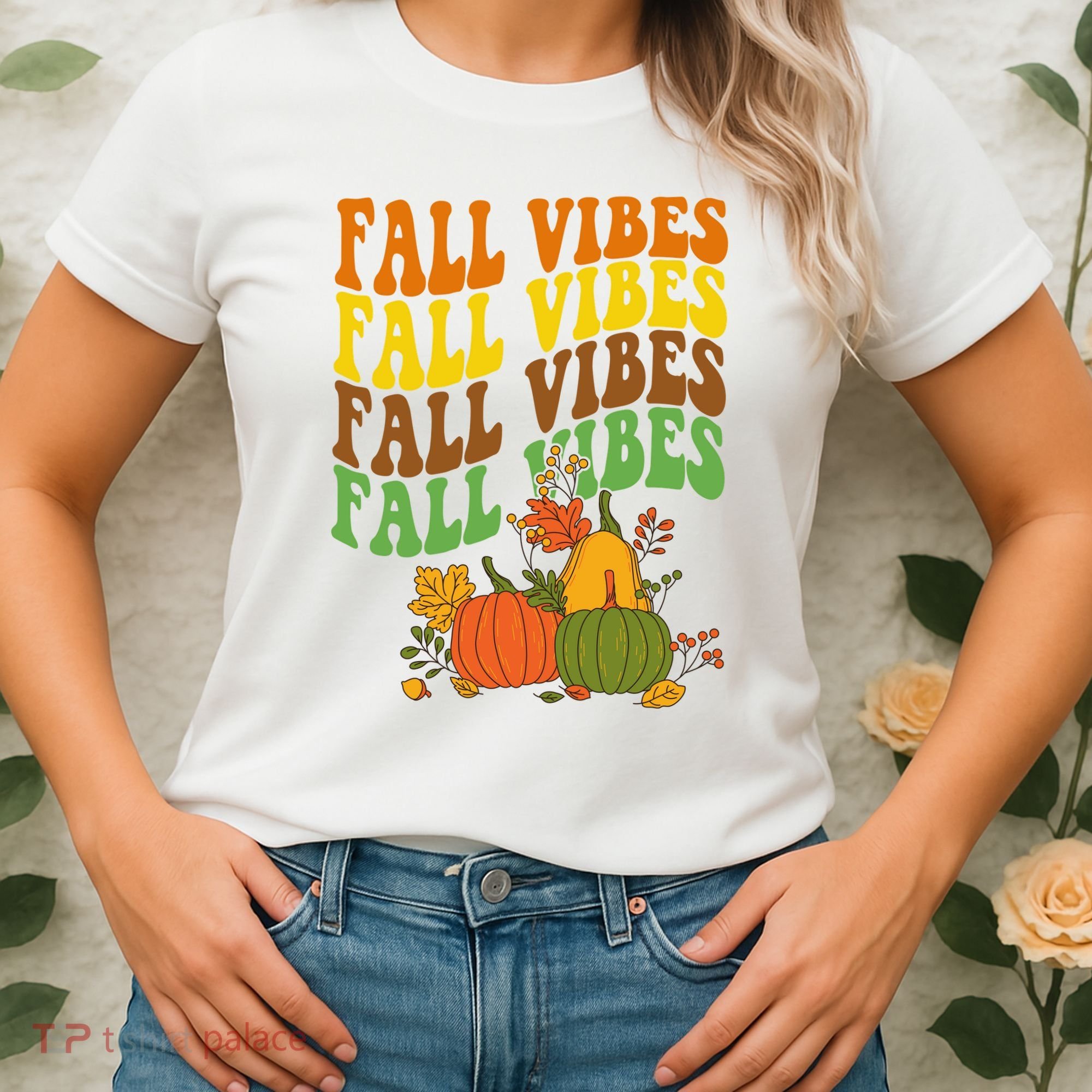 Fall Vibes Season Retro Pumpkin Women's T-Shirt