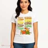 Fall Vibes Season Retro Pumpkin Women's T-Shirt thumb 4