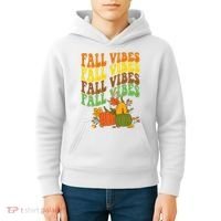 Fall Vibes Season Retro Pumpkin Kids Hoodie thumb 4