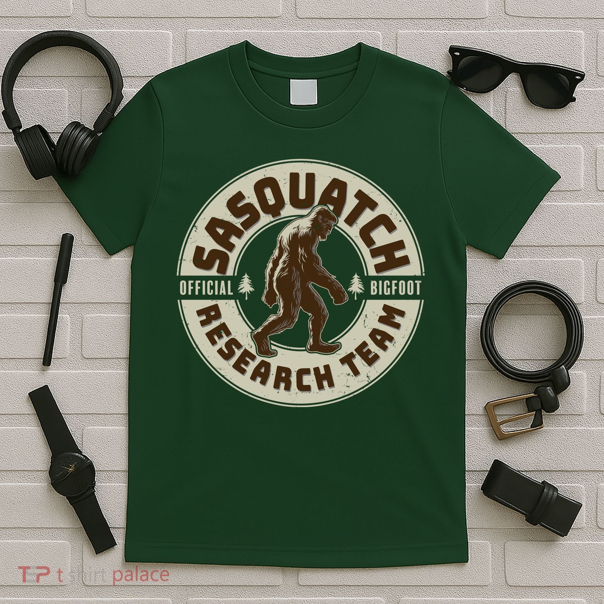 Funny Vintage Sasquatch Research Team Emblem T-Shirt