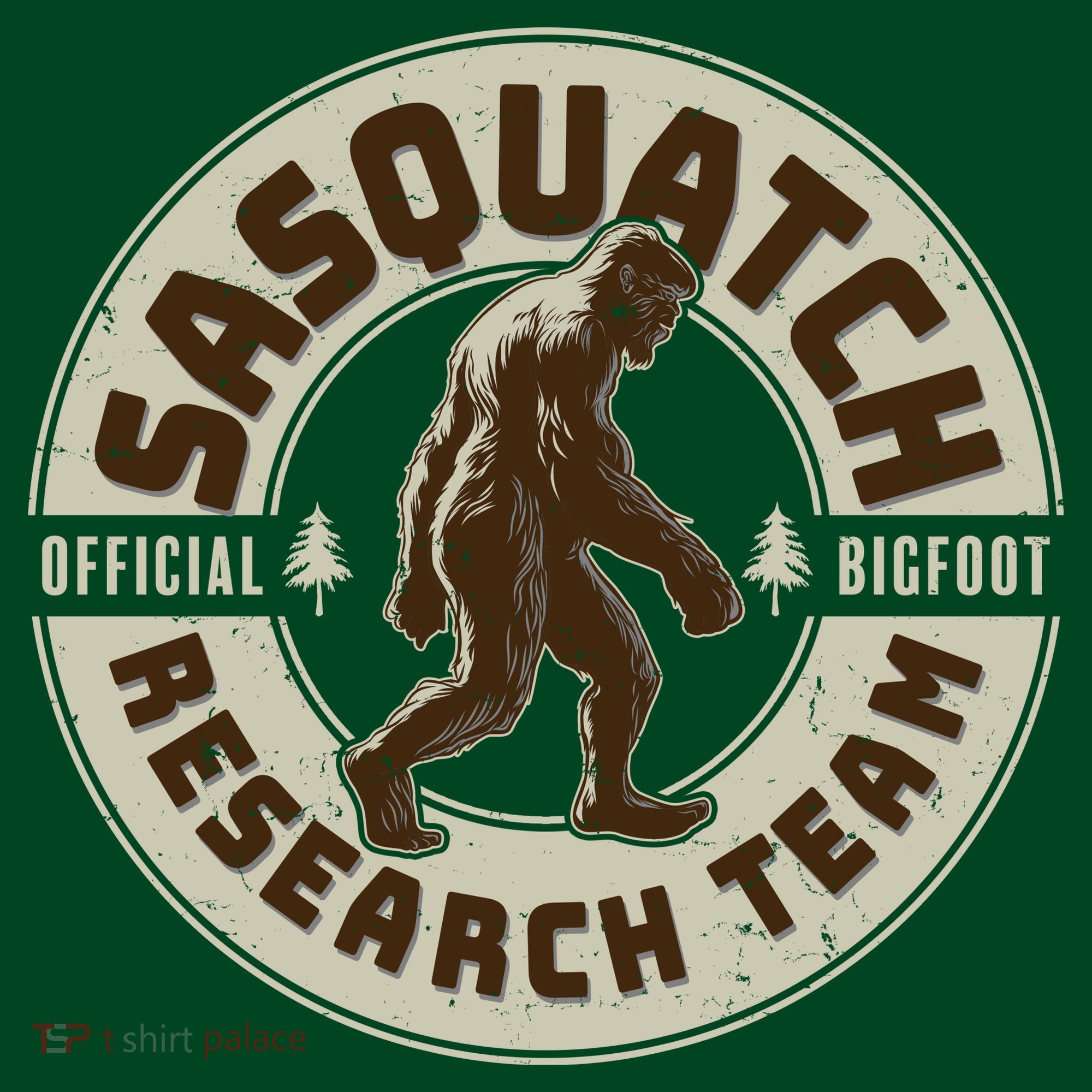 Funny Vintage Sasquatch Research Team Emblem T-Shirt