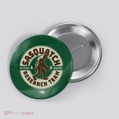 Funny Vintage Sasquatch Research Team Emblem Button