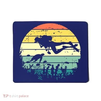 Funny Vintage Scuba Diving Dive Diver Mousepad
