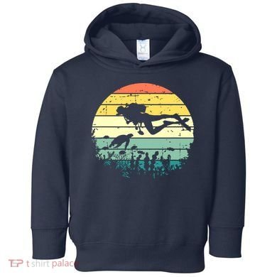 Funny Vintage Scuba Diving Dive Diver Toddler Hoodie