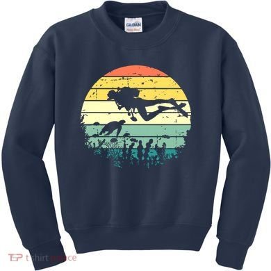 Funny Vintage Scuba Diving Dive Diver Kids Sweatshirt