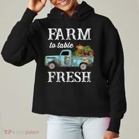 Farm Vegetables Truck Farm To Table Fresh Ladies Heavyweight Boxy Pullover Hoodie thumb 0