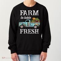 Farm Vegetables Truck Farm To Table Fresh Women's Sweatshirt thumb 0