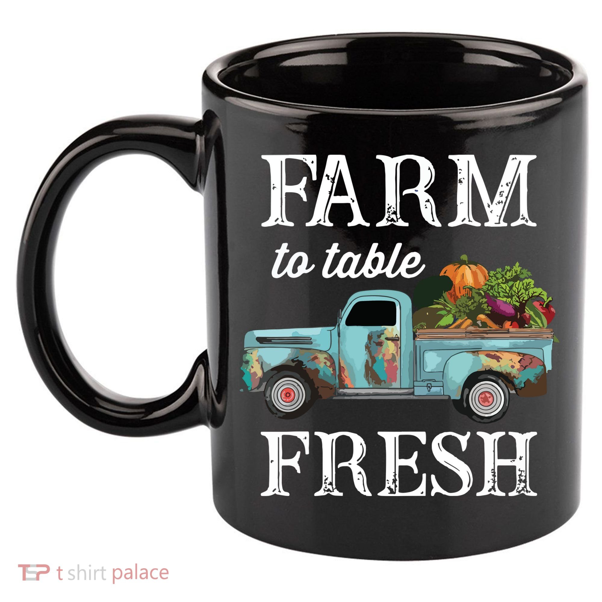 Farm Vegetables Truck Farm To Table Fresh 11oz C Handle Ceramic Mug