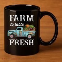 Farm Vegetables Truck Farm To Table Fresh 11oz C Handle Ceramic Mug thumb 3