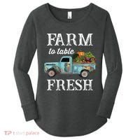 Farm Vegetables Truck Farm To Table Fresh Women's Perfect Tri Tunic Long Sleeve Shirt thumb 0