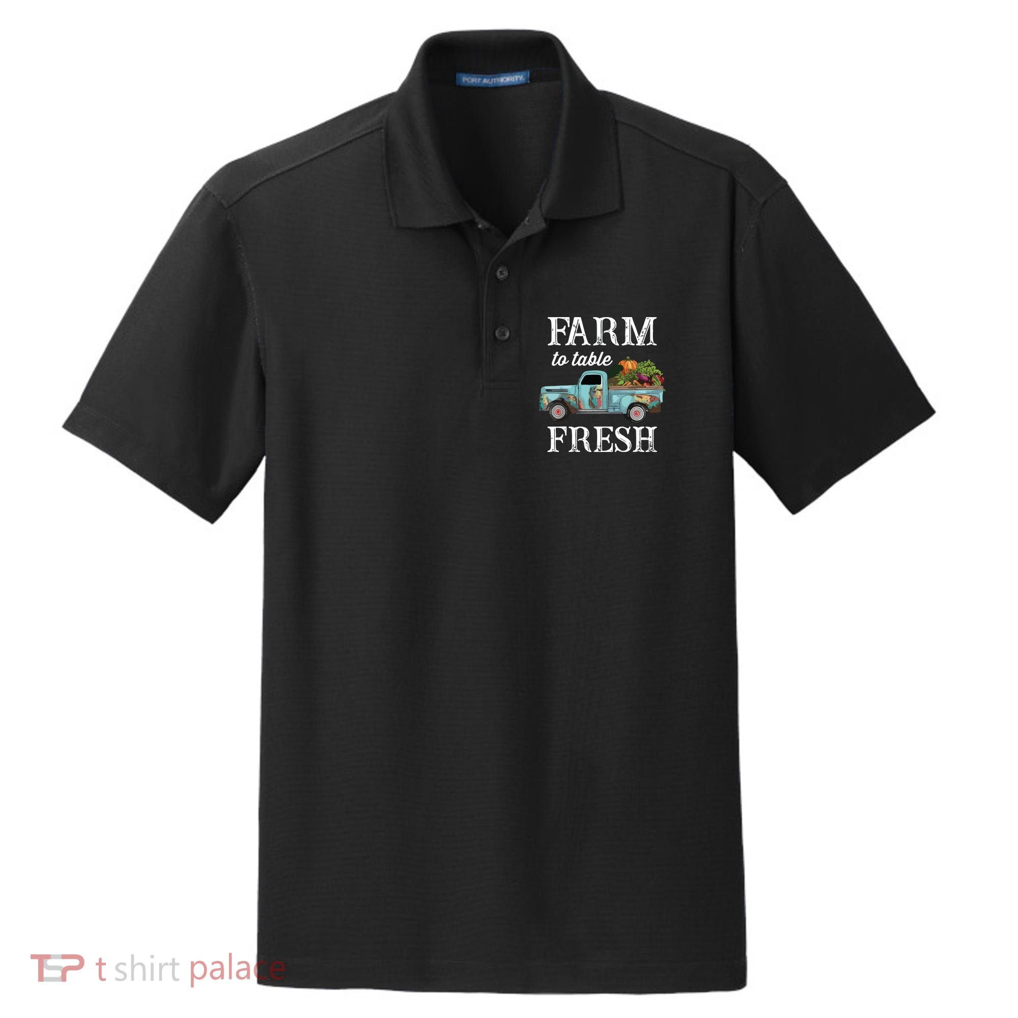 Farm Vegetables Truck Farm To Table Fresh Dry Zone Grid Polo