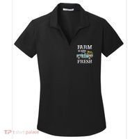 Farm Vegetables Truck Farm To Table Fresh Women's Dry Zone Grid Polo thumb 0