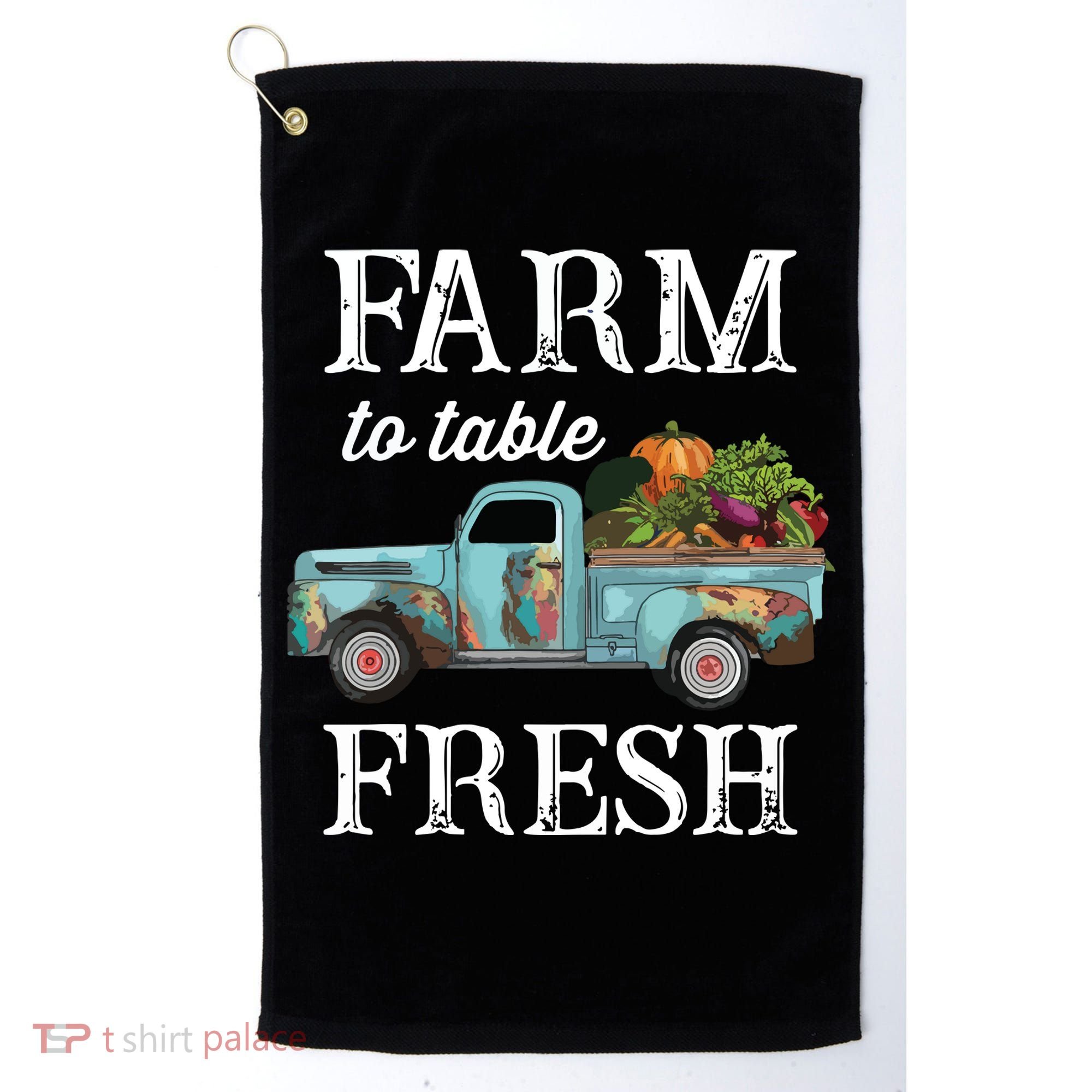 Farm Vegetables Truck Farm To Table Fresh Golf Towel