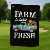 Farm Vegetables Truck Farm To Table Fresh Golf Towel thumb 1