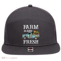 Farm Vegetables Truck Farm To Table Fresh 7 Panel Mesh Trucker Snapback Hat thumb 0