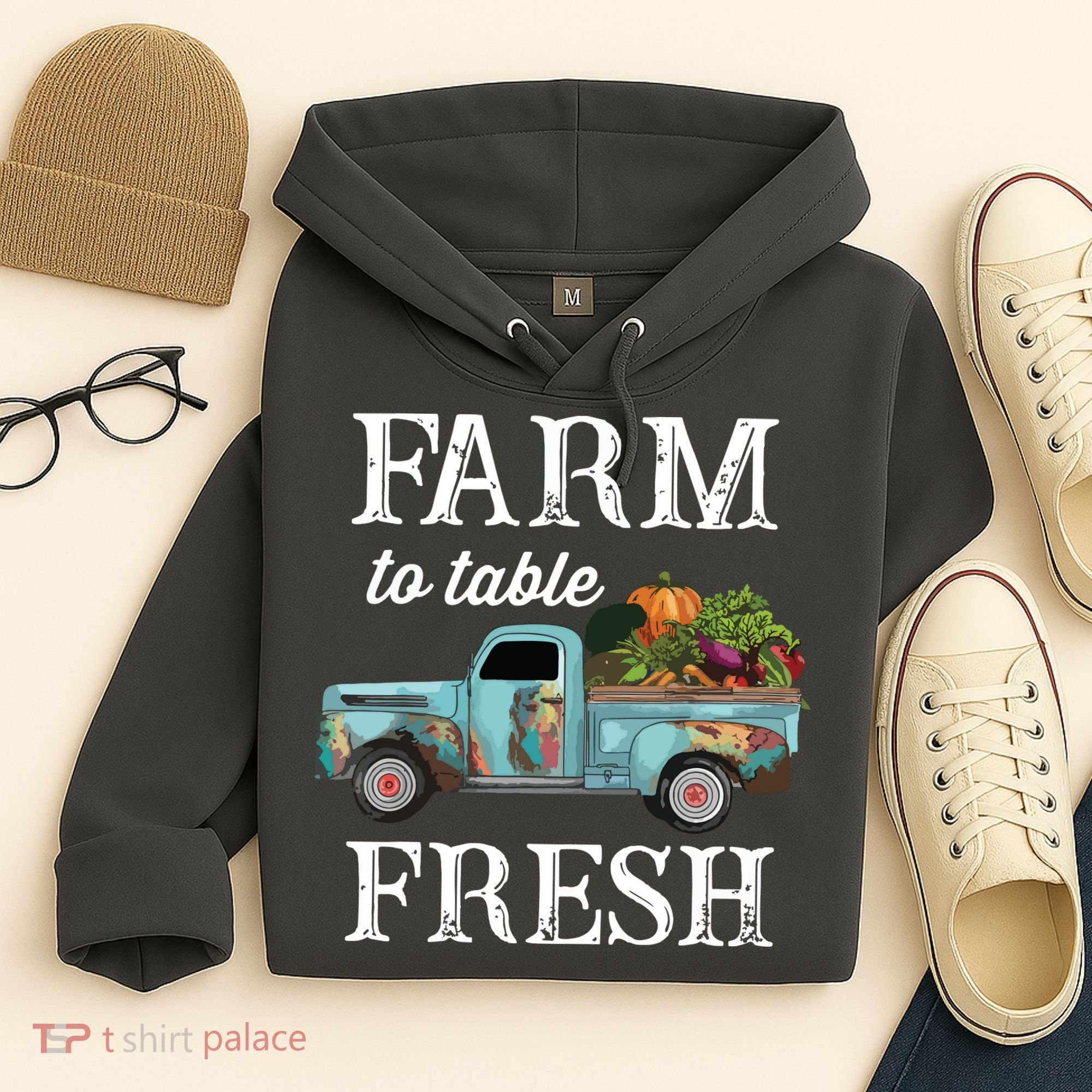 Farm Vegetables Truck Farm To Table Fresh Hoodie