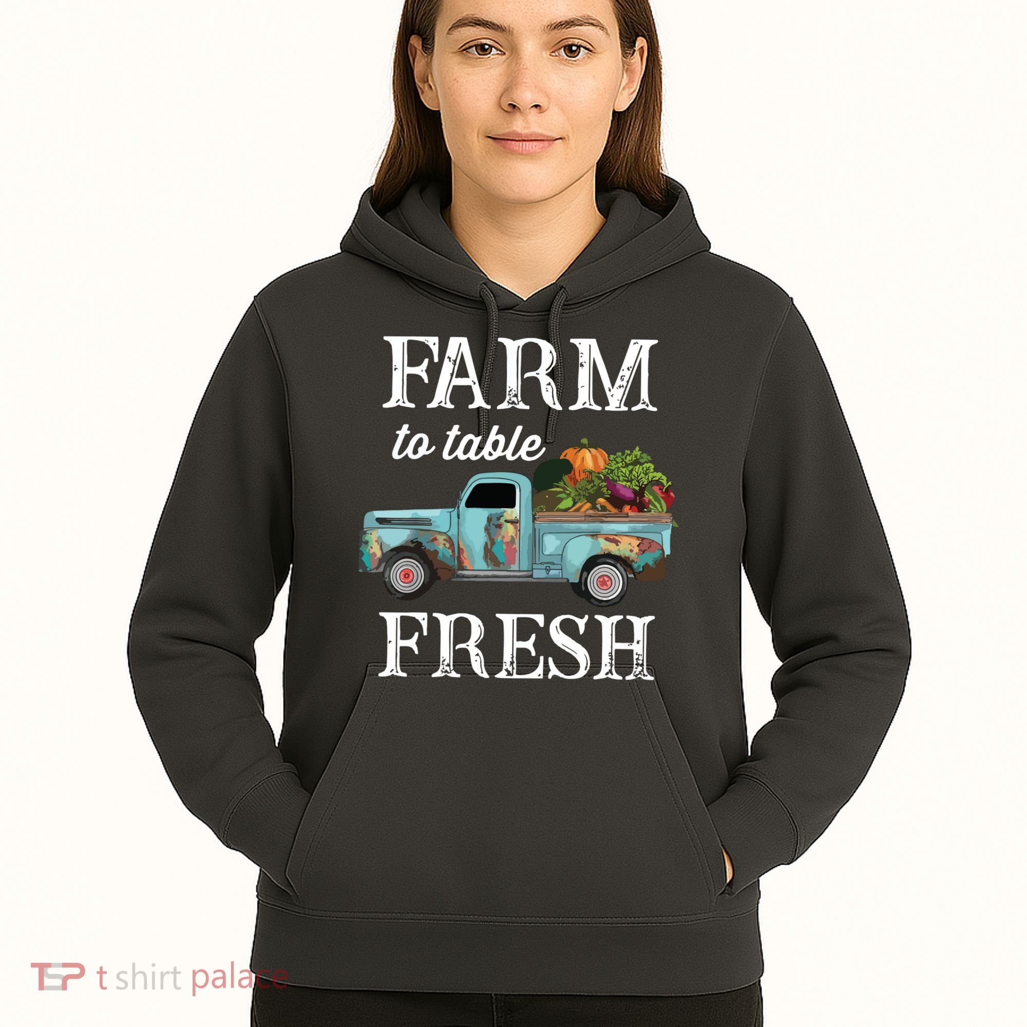 Farm Vegetables Truck Farm To Table Fresh Hoodie
