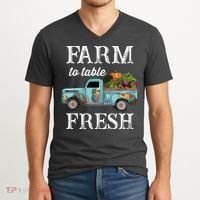 Farm Vegetables Truck Farm To Table Fresh V-Neck T-Shirt thumb 2