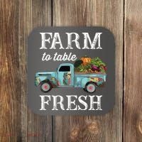 Farm Vegetables Truck Farm To Table Fresh Coaster thumb 0