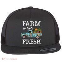 Farm Vegetables Truck Farm To Table Fresh Flat Bill Trucker Hat thumb 0