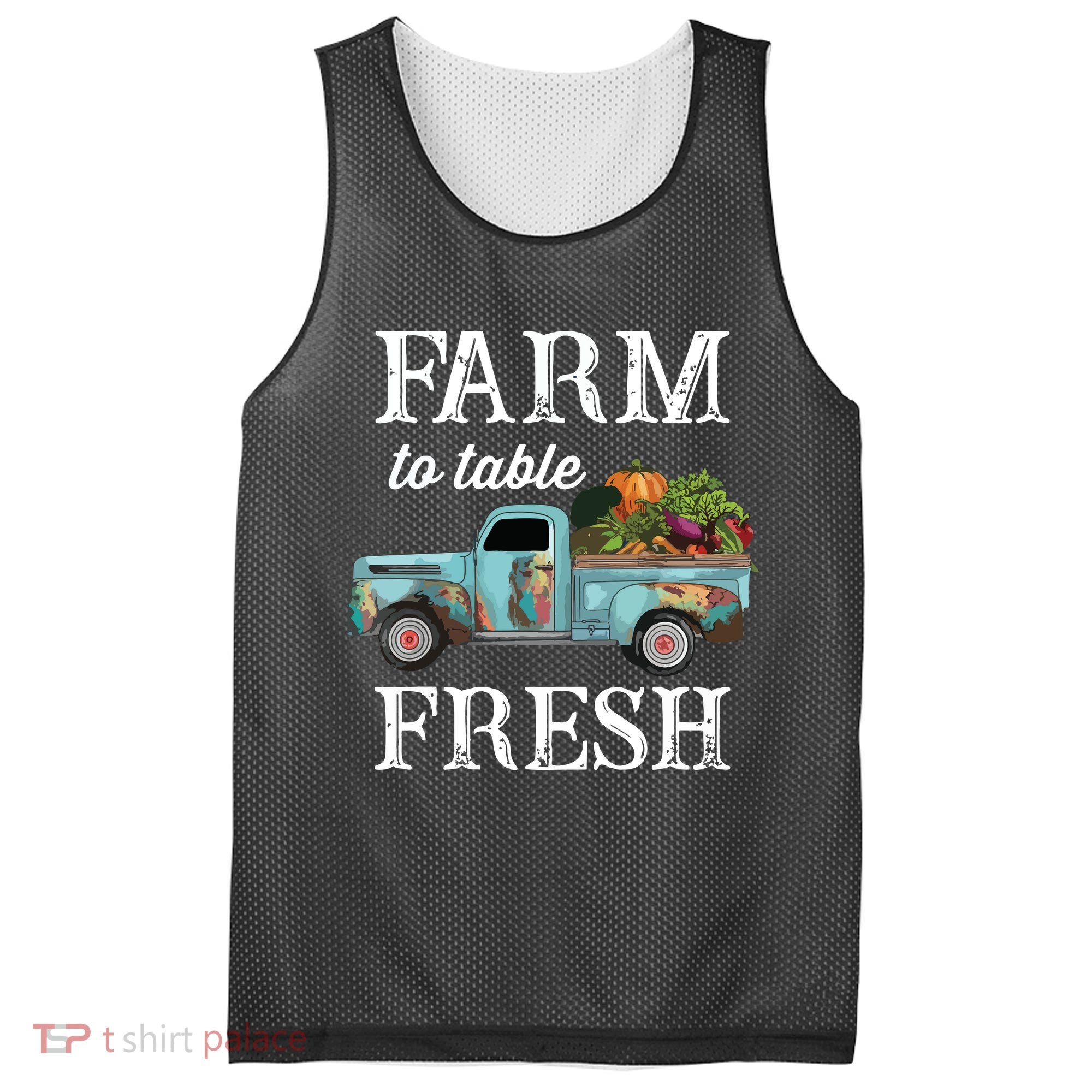 Farm Vegetables Truck Farm To Table Fresh Mesh Reversible Basketball Jersey Tank