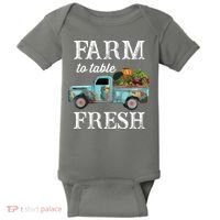 Farm Vegetables Truck Farm To Table Fresh Baby Bodysuit thumb 0