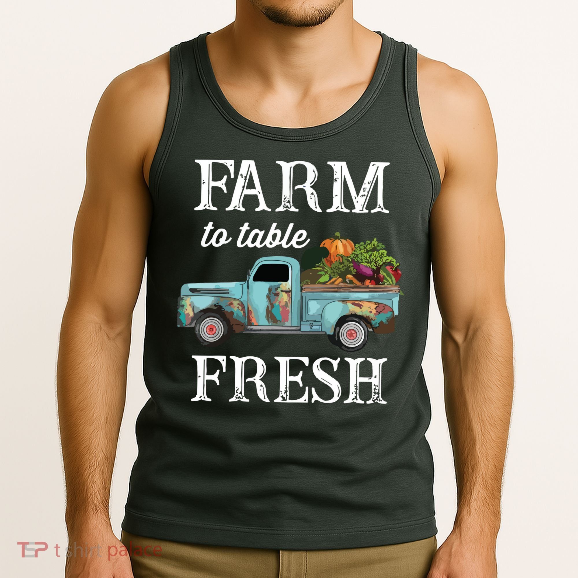 Farm Vegetables Truck Farm To Table Fresh Tank Top