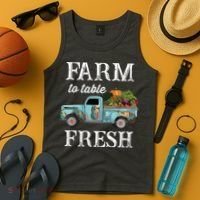 Farm Vegetables Truck Farm To Table Fresh Tank Top thumb 4