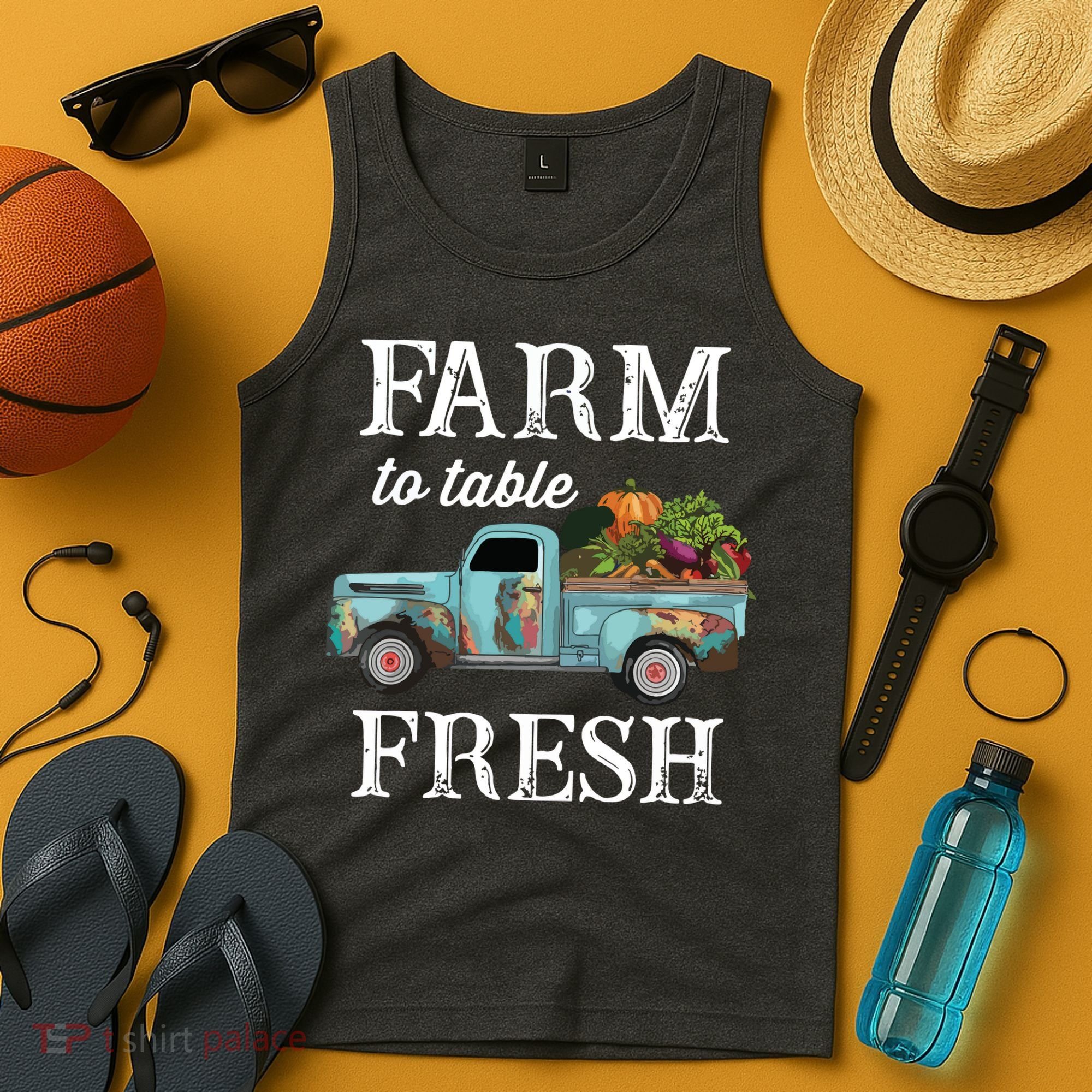 Farm Vegetables Truck Farm To Table Fresh Tank Top