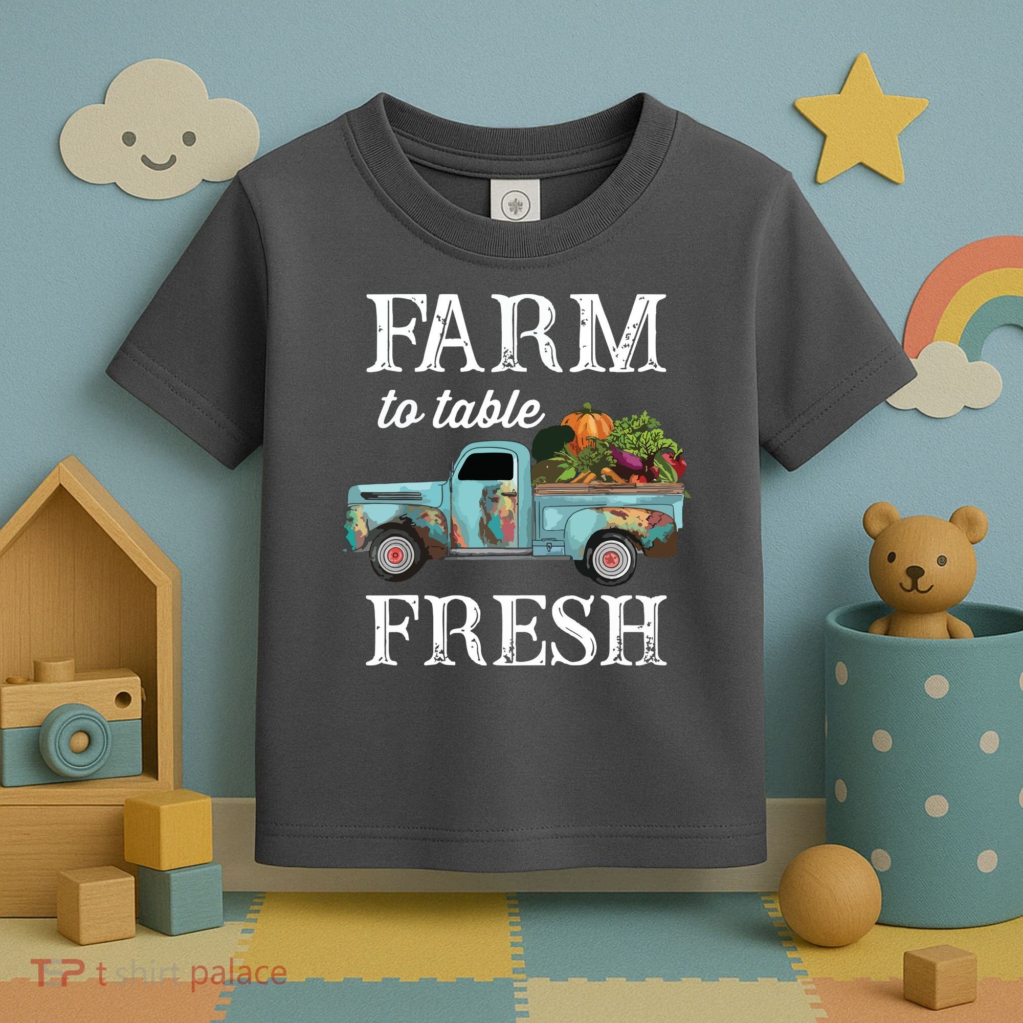 Farm Vegetables Truck Farm To Table Fresh Toddler T-Shirt