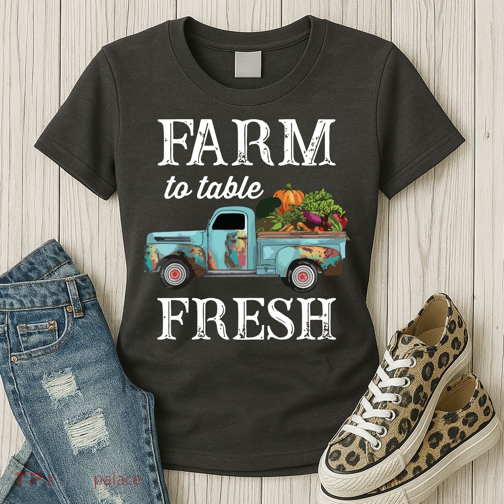 Farm Vegetables Truck Farm To Table Fresh Women's T-Shirt
