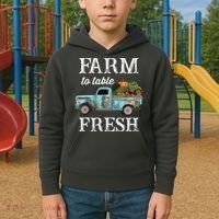 Farm Vegetables Truck Farm To Table Fresh Kids Hoodie thumb 2