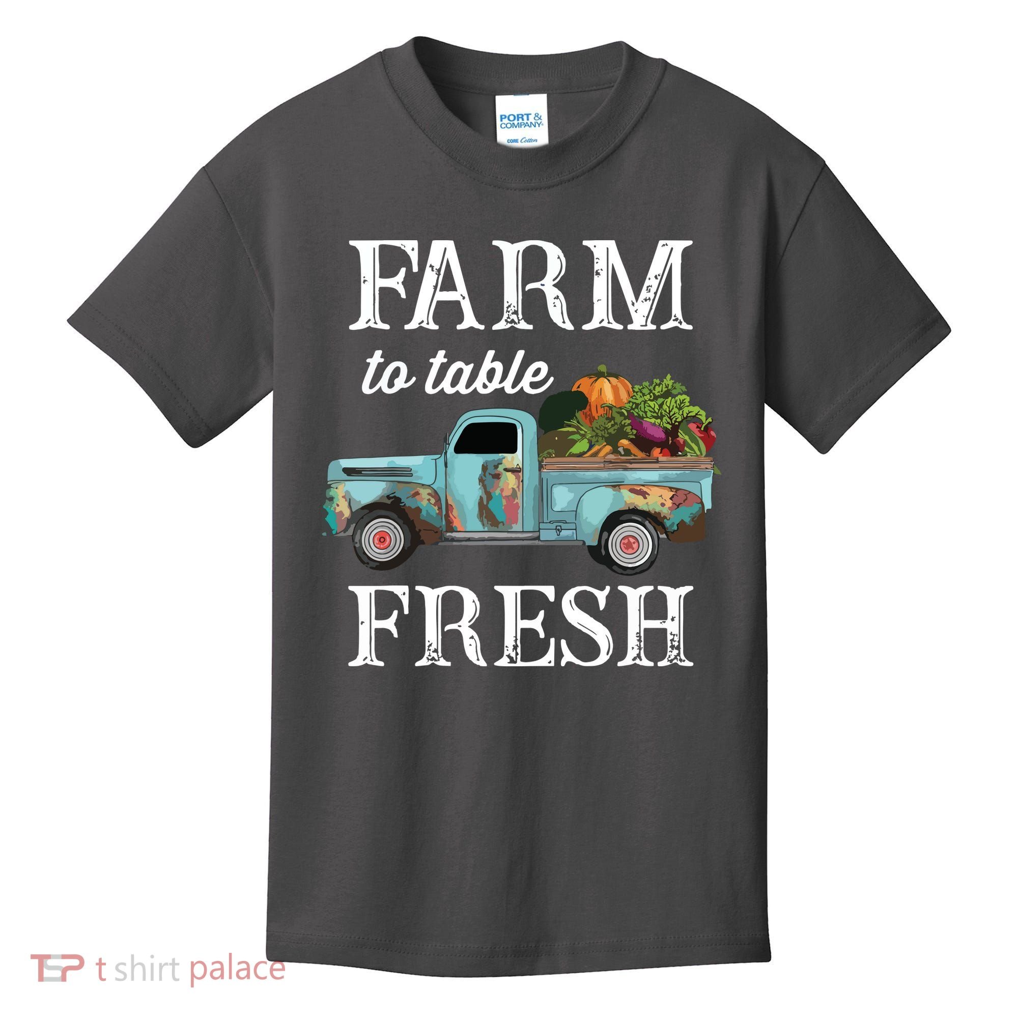 Farm Vegetables Truck Farm To Table Fresh Kids T-Shirt