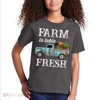 Farm Vegetables Truck Farm To Table Fresh Kids T-Shirt thumb 2