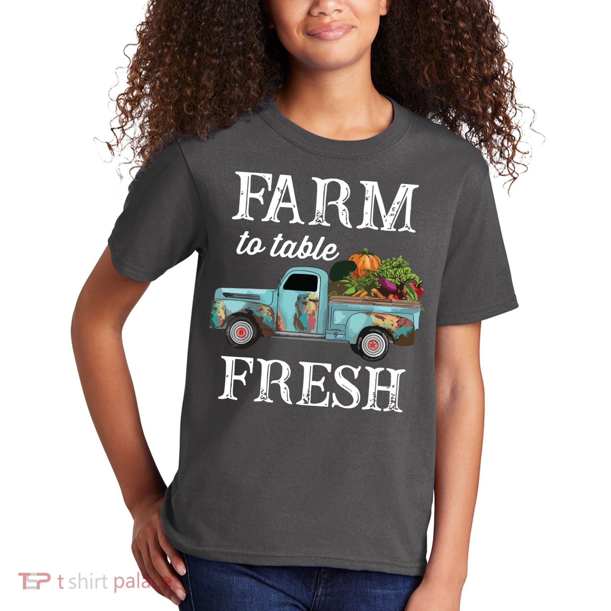 Farm Vegetables Truck Farm To Table Fresh Kids T-Shirt