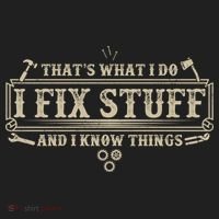 Funny Vintage Thats What I Do I Fix Stuff And I Know Things Beanie thumb 2