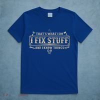 Funny Vintage Thats What I Do I Fix Stuff And I Know Things T-Shirt thumb 5