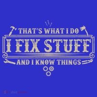 Funny Vintage Thats What I Do I Fix Stuff And I Know Things Kids Long Sleeve Shirt thumb 2