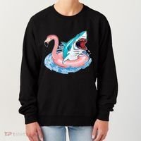 Funny Vacation Time Flamingo SwimTube Shark Women's Sweatshirt thumb 0