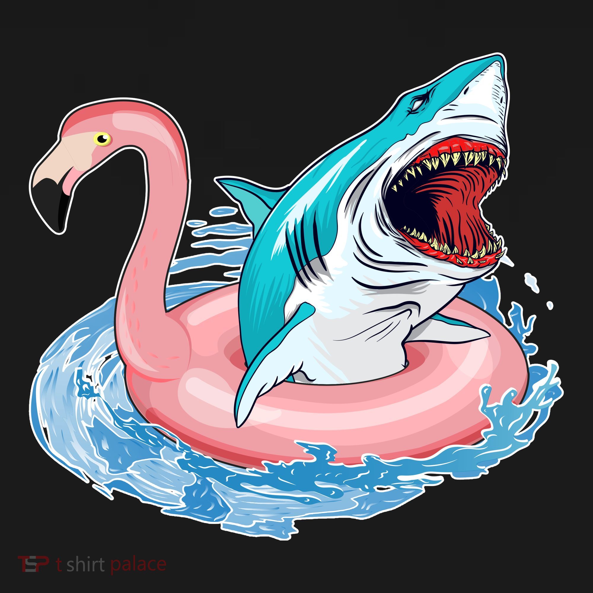 Funny Vacation Time Flamingo SwimTube Shark Apron