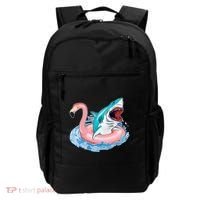 Funny Vacation Time Flamingo SwimTube Shark Backpack thumb 0