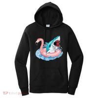 Funny Vacation Time Flamingo SwimTube Shark Women's Hoodie thumb 0