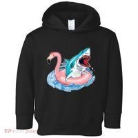 Funny Vacation Time Flamingo SwimTube Shark Toddler Hoodie thumb 0