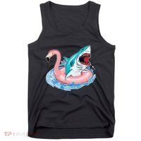 Funny Vacation Time Flamingo SwimTube Shark Tank Top thumb 0