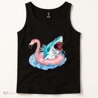 Funny Vacation Time Flamingo SwimTube Shark Tank Top thumb 2