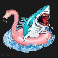 Funny Vacation Time Flamingo SwimTube Shark Kids Sweatshirt thumb 2