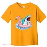 Funny Vacation Time Flamingo SwimTube Shark Toddler T-Shirt thumb 0