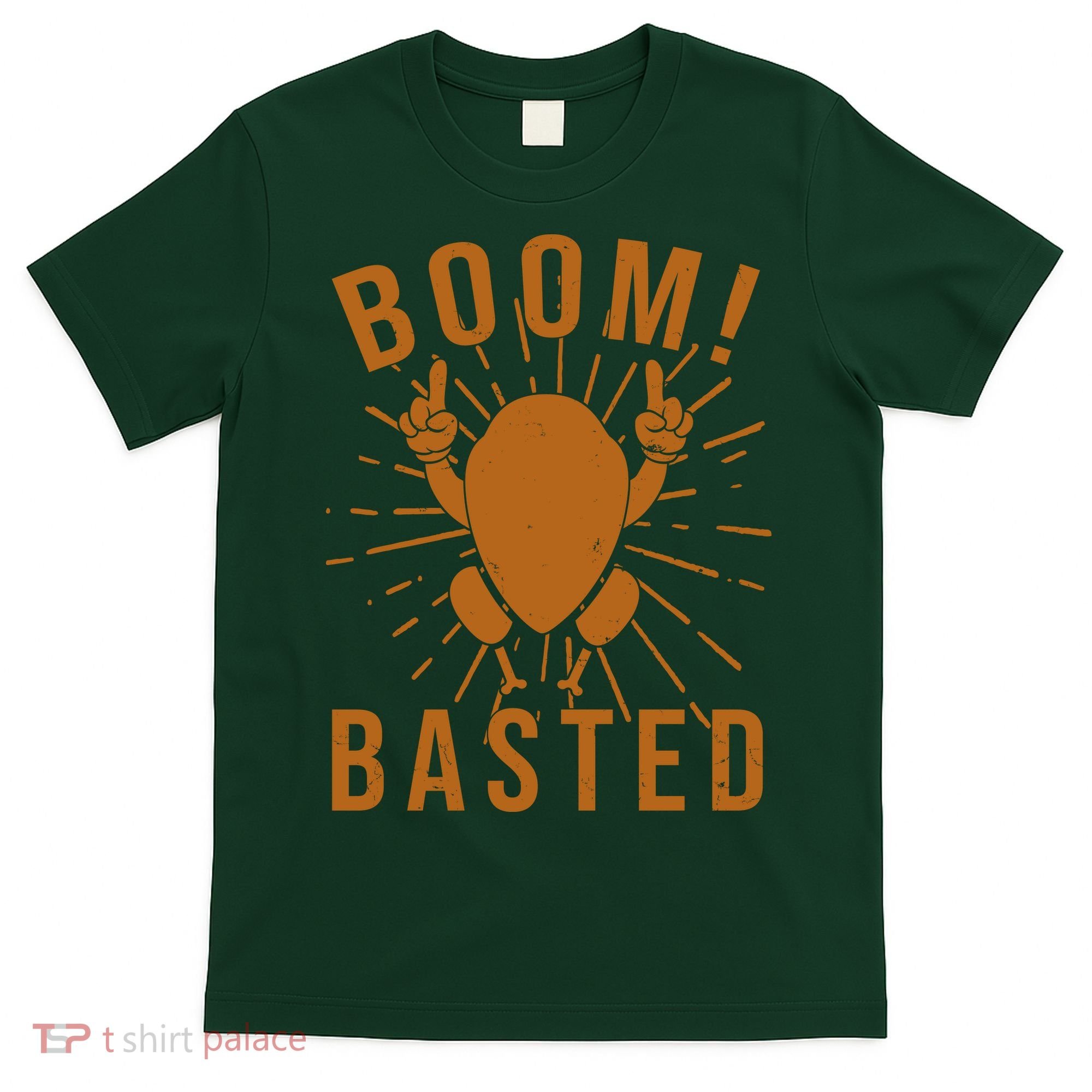 Funny Vintage Thanksgiving Turkey Boom Basted T-Shirt