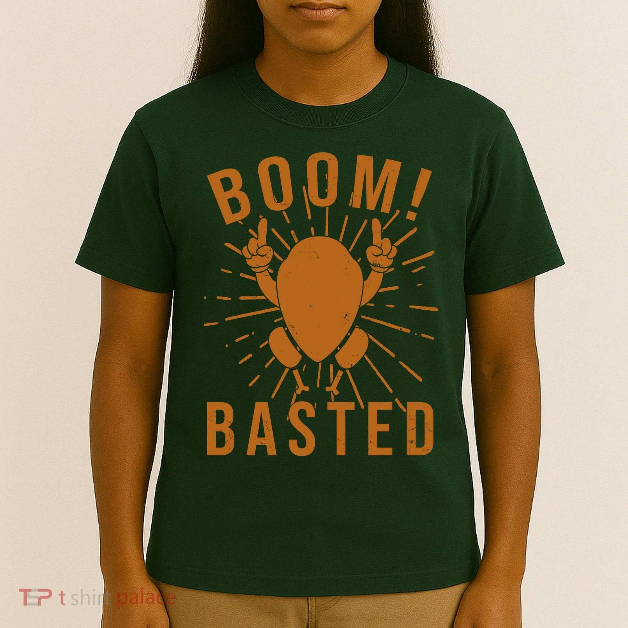 Funny Vintage Thanksgiving Turkey Boom Basted T-Shirt
